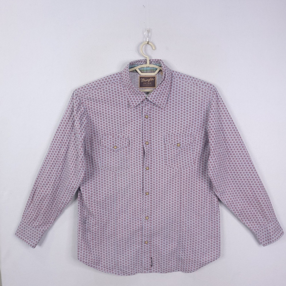 Wrangler Mens Retro Premium Purple Southwestern XXL Long Sleeve Snap NEW